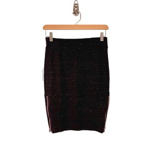 Aritzia- Wilfred Campagne Heathered Dark Plum Skirt With Zip Sides Size 4